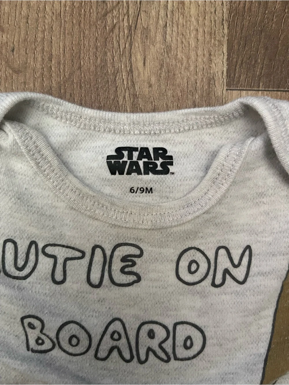 Star Wars Baby Yoda 'Cutie On Board' Bodysuit - Light Gray, Green & Brown